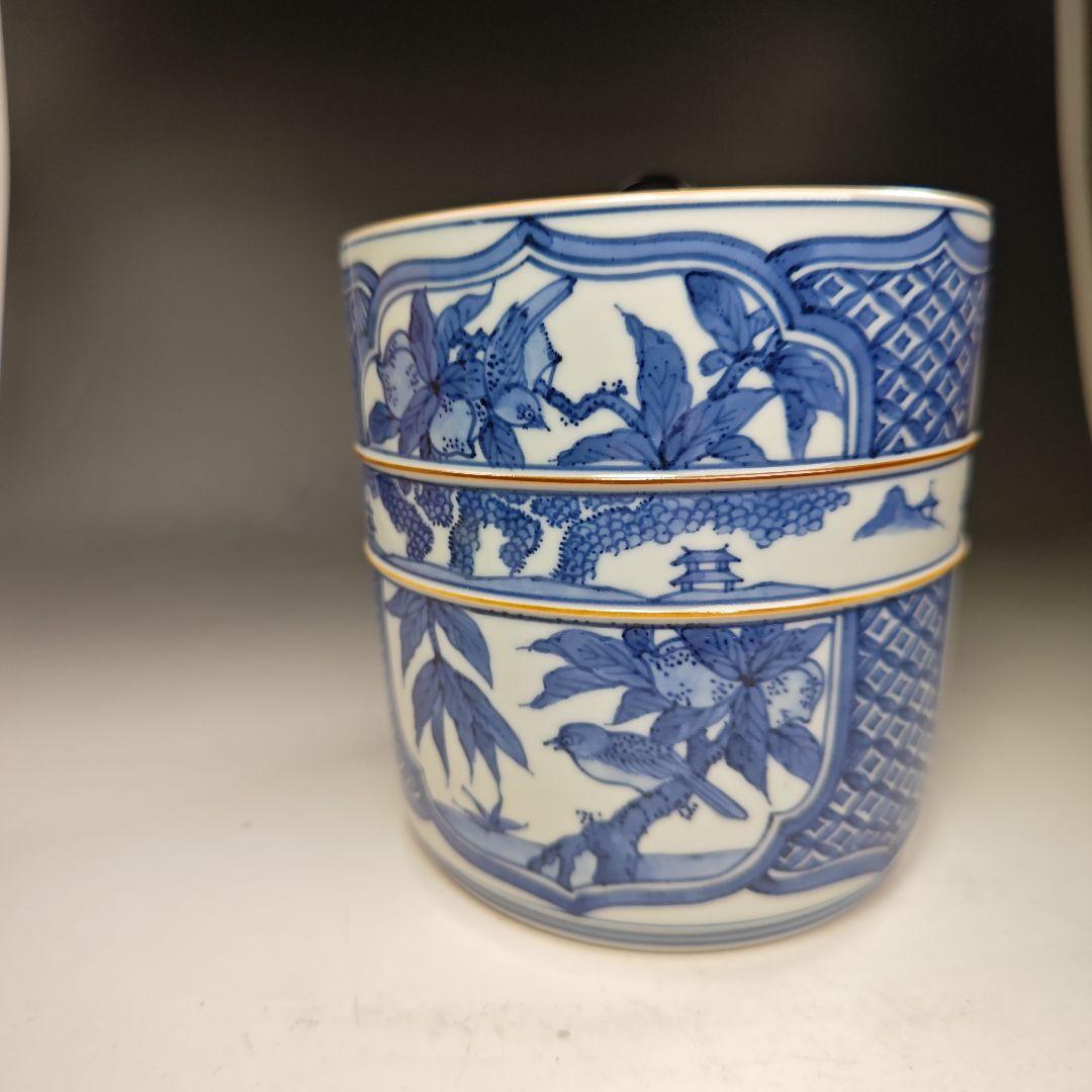 イ441 水指『清閑寺窯　杉田祥平造』『祥瑞山水同紐花鳥窓枠画水指　共箱』茶道具