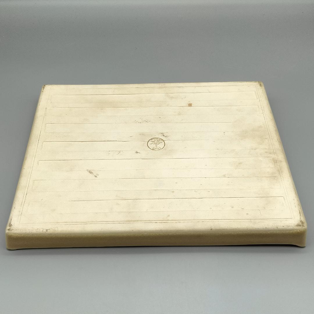 京焼 泰山窯 染付流水菊花文 九寸四方皿