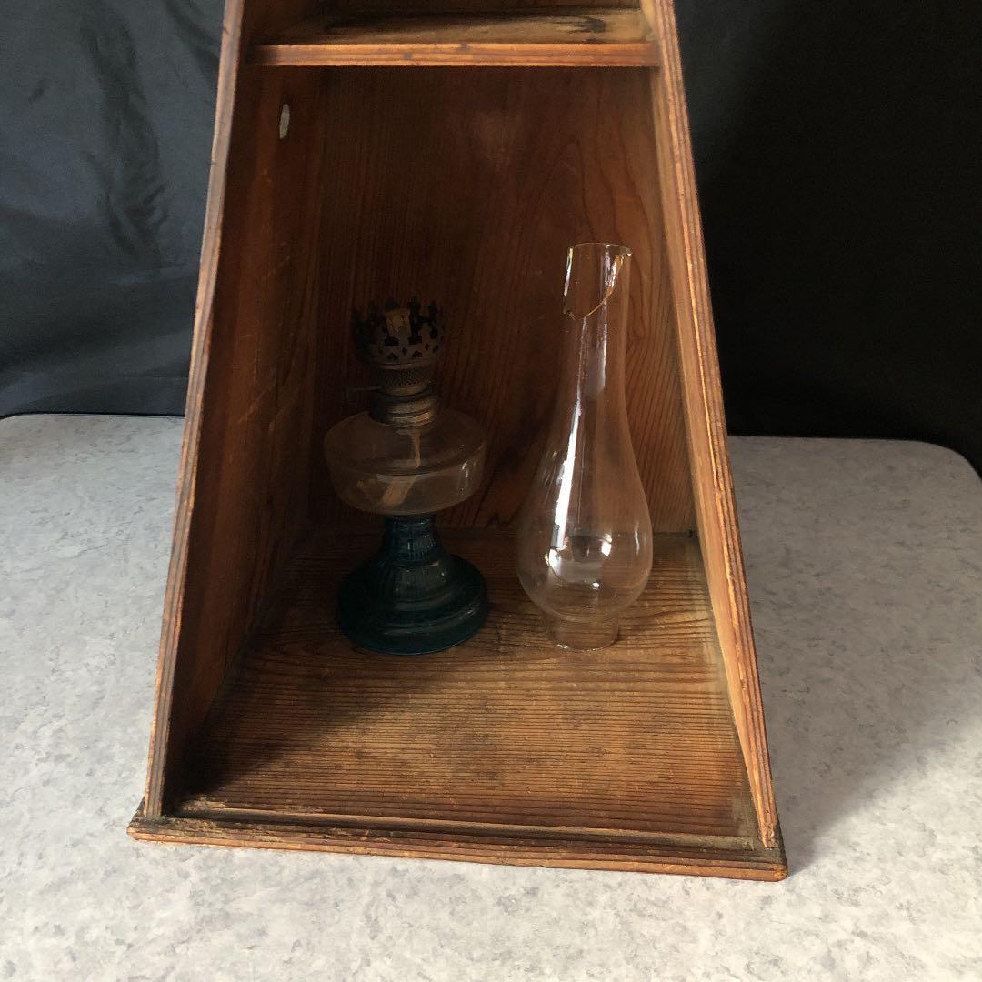 2色　ガラス置きランプ　置き台、蓋無し収納箱付き