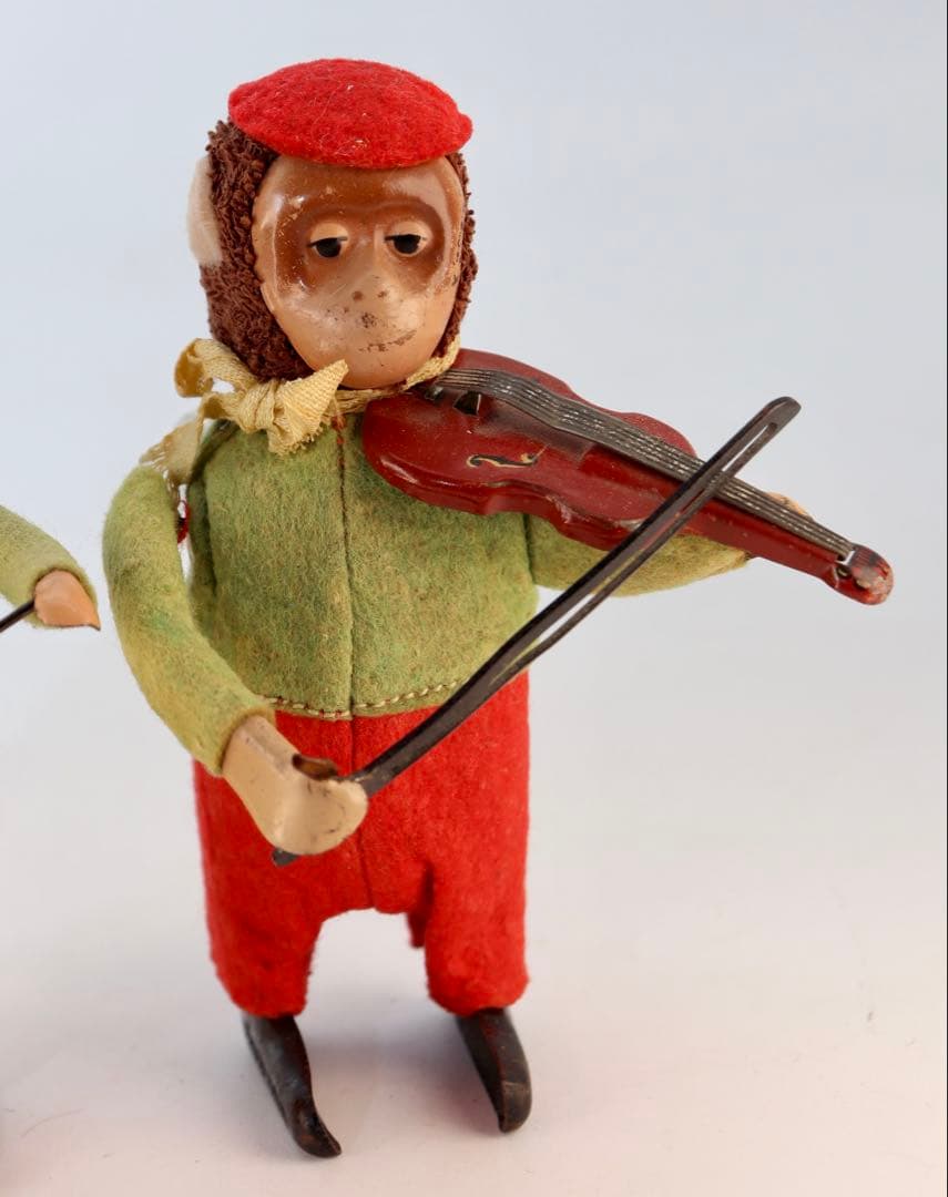 ヴィンテージ Schuco ワインドアップ猿の演奏者 フィギュア2体セット