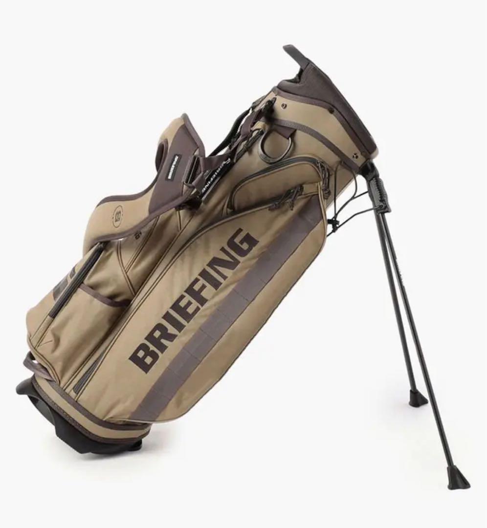 【ヘッドカバー付き】BRIEFING ベージュ キャディバッグ スタンド付き