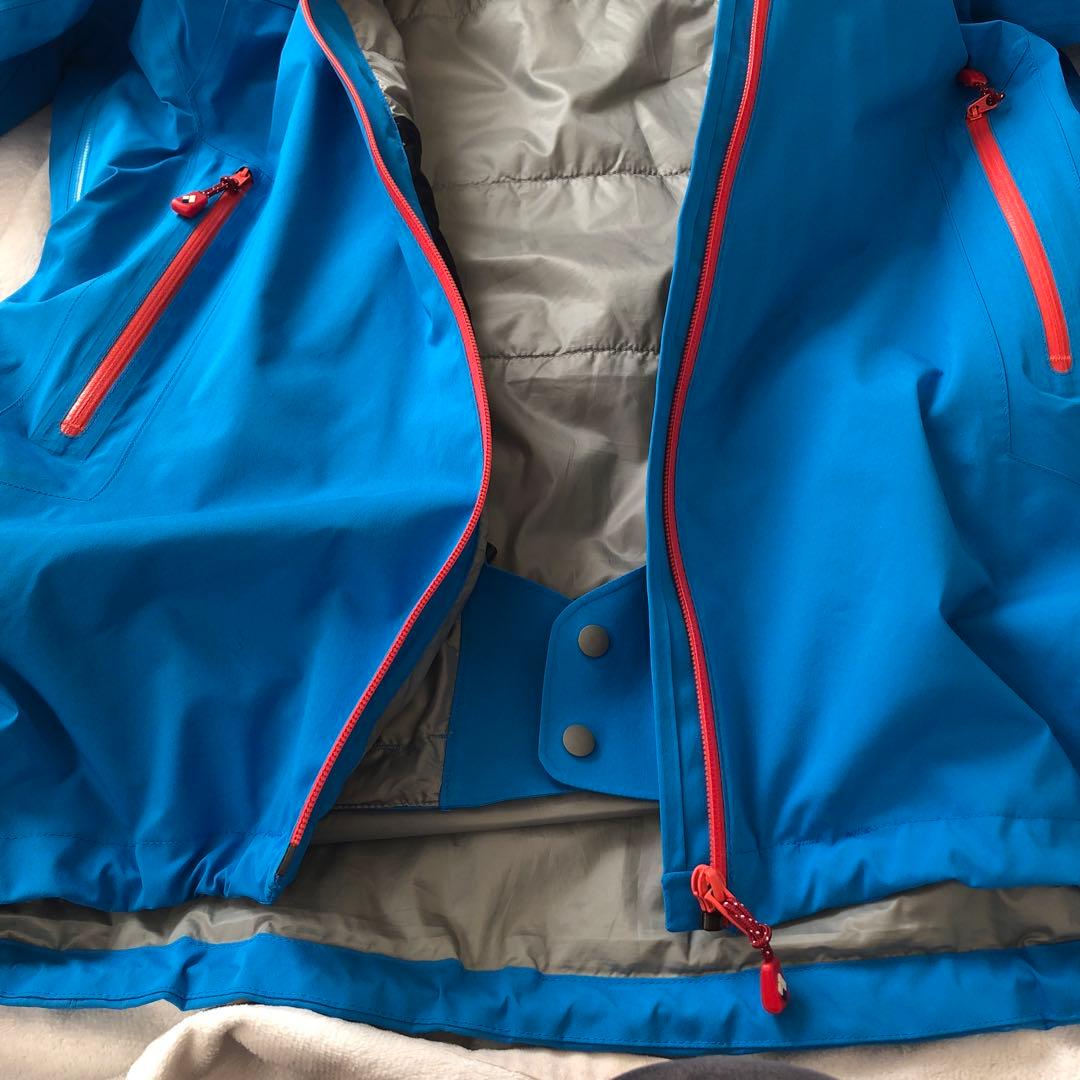 モンベルMストームパーカー青メンズ男性スキー防寒スノボー雪