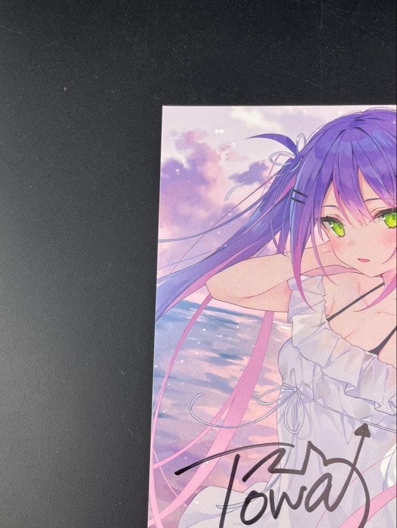 【中古品】ホロライブ　常闇トワ　誕生日記念2020年　直筆サイン入りポストカード