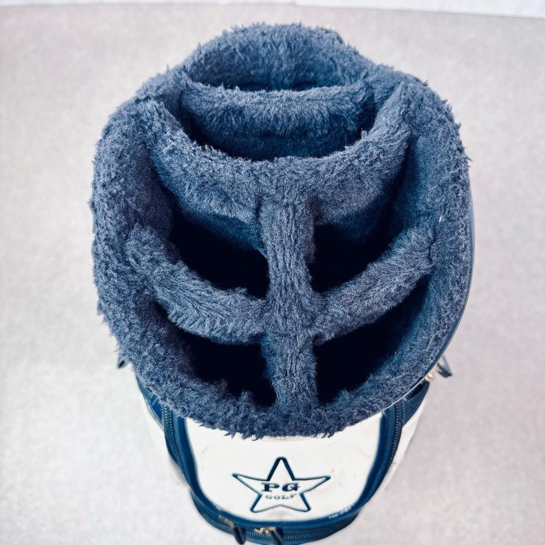 PEARLY GATES キャディバッグ ホワイト ネイビー エナメル　9.5型