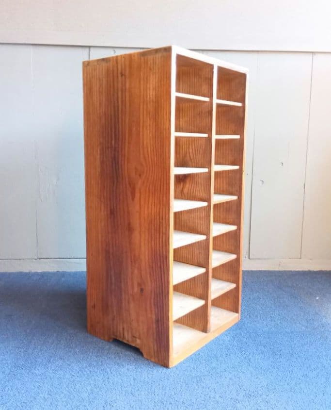 木製収納ラック 8段 ナチュラルウッド　レトロ　ヴィンテージ