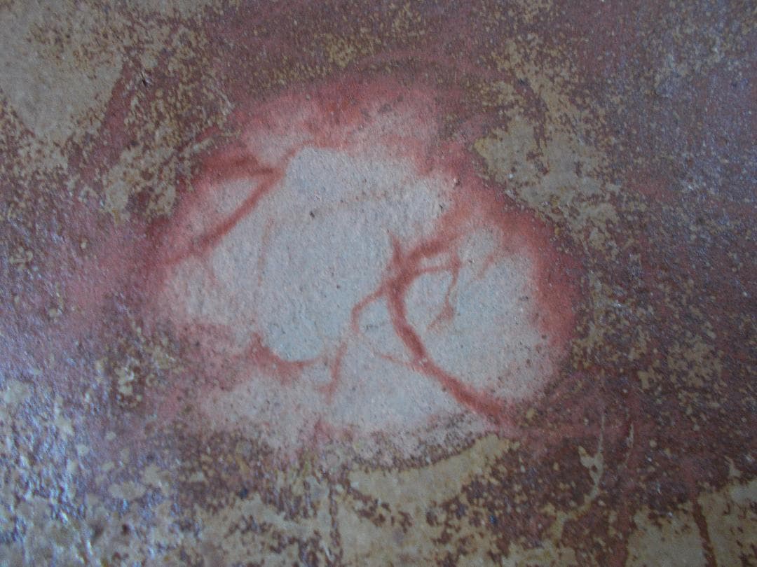 再々お値下げ　備前焼㊱　タタキ大四 方皿　ゴマ　緋襷　丁斎作