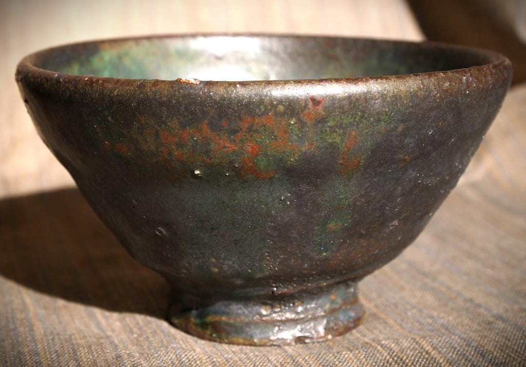 人気作家★加地学【師：森岡成好】★窯変黒茶碗C