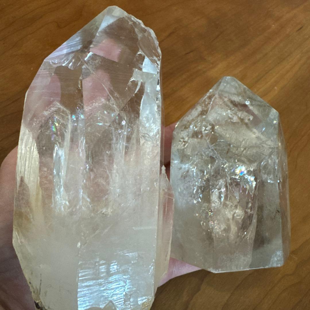 クォーツインクォーツ　フリーフォーム　虹　ファントム多数