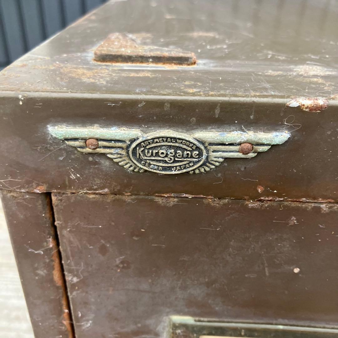 昭和レトロ クロガネ インダストリアル 6段スチールラック 収納ボックス 古家具