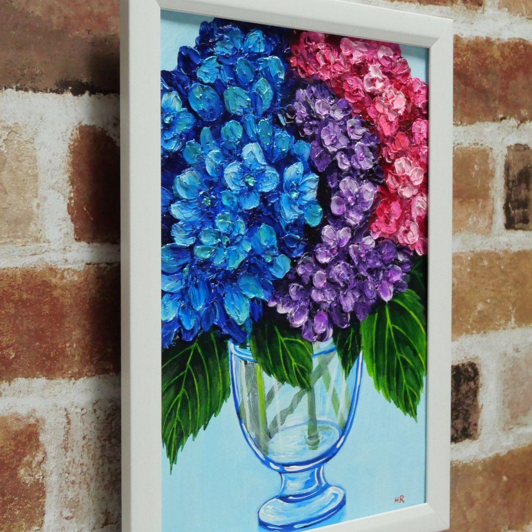 油絵 絵画 【アジサイの花】