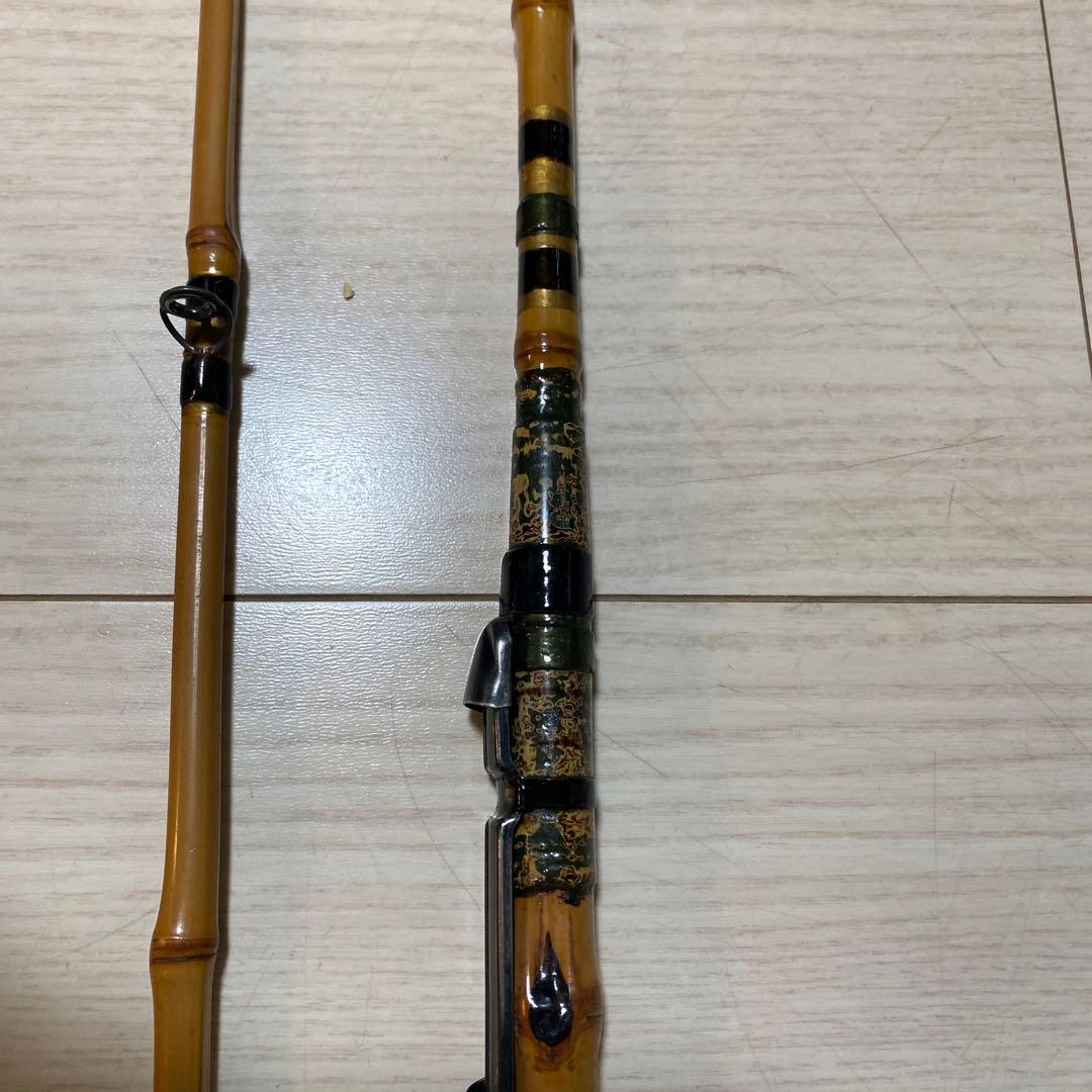吉治作 穂先まで竹製分割式釣り竿　ハゼ用 替え穂付き　小物釣りの時など