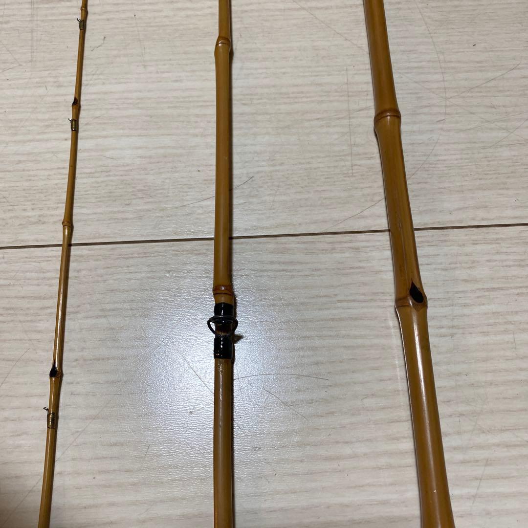 吉治作 穂先まで竹製分割式釣り竿　ハゼ用 替え穂付き　小物釣りの時など