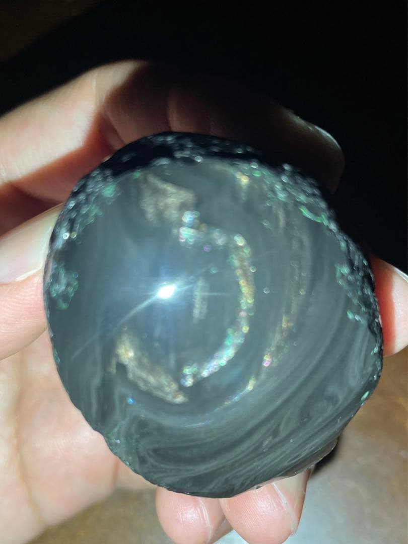 研磨品　十勝石玲瓏　金虹　スペシャルゴールデンレインボーオブシディアン