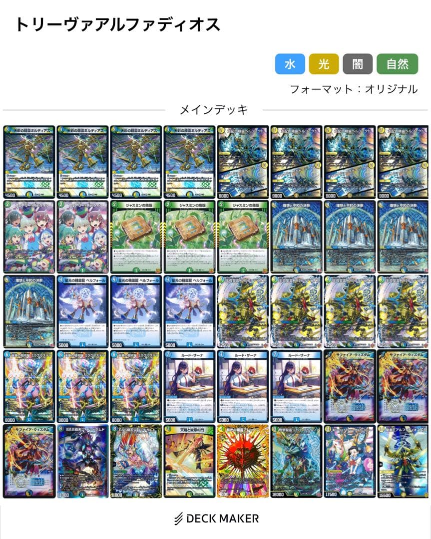 デュエルマスターズ トリーヴァアルファディオス 40枚デッキ 本格構築