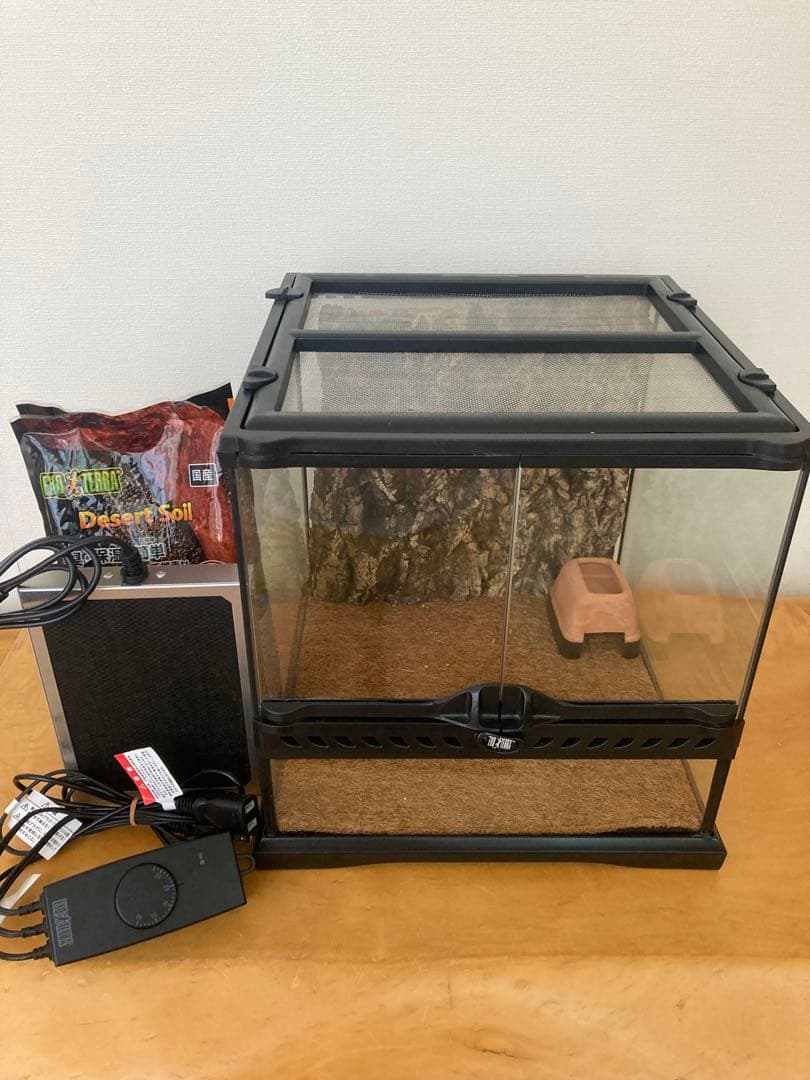 グラステラリウム3030 暖突s イージーグローサーモ　デザートソイル爬虫類