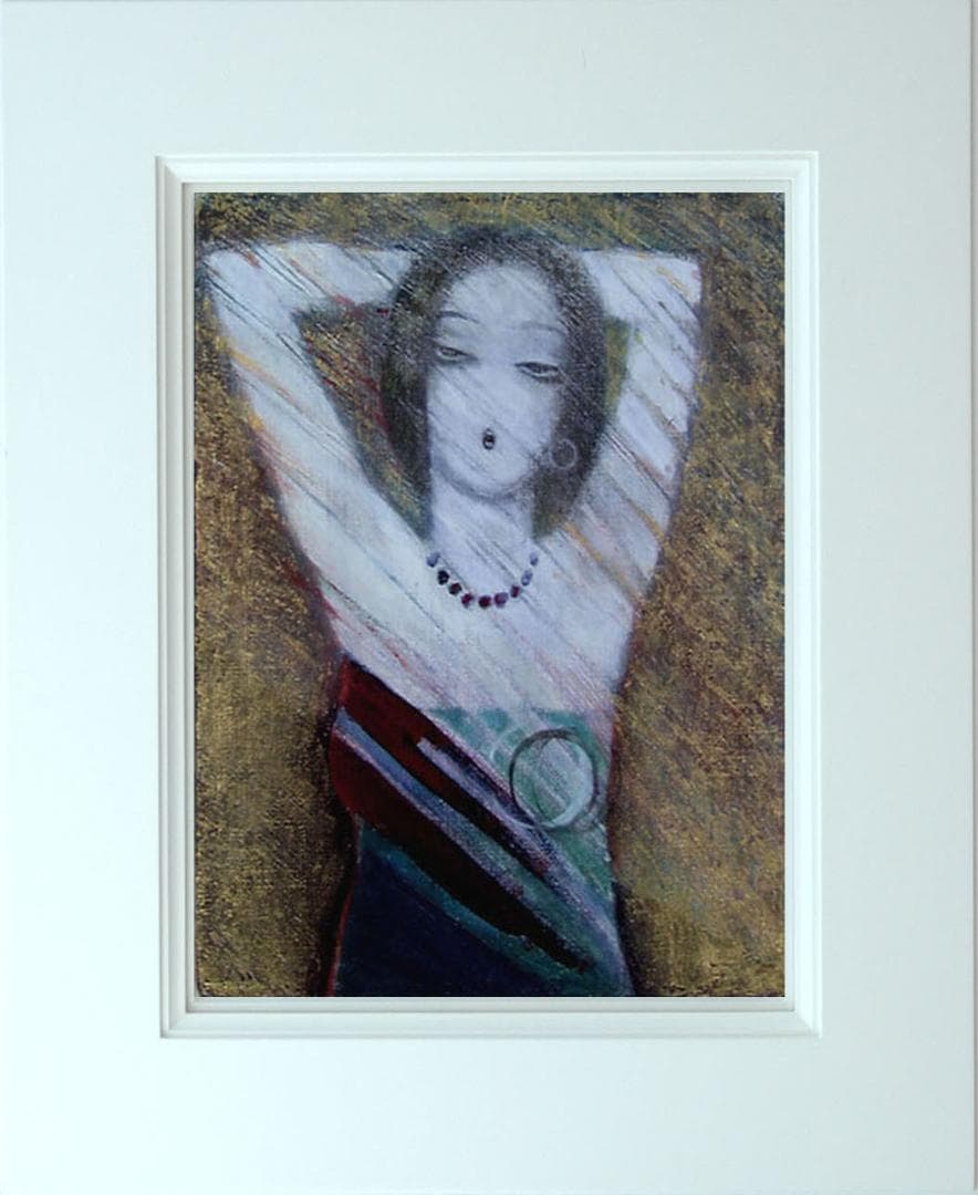 油絵 菅家令子 絵 絵画 インテリア 額付(黒) F3-32023 女性像