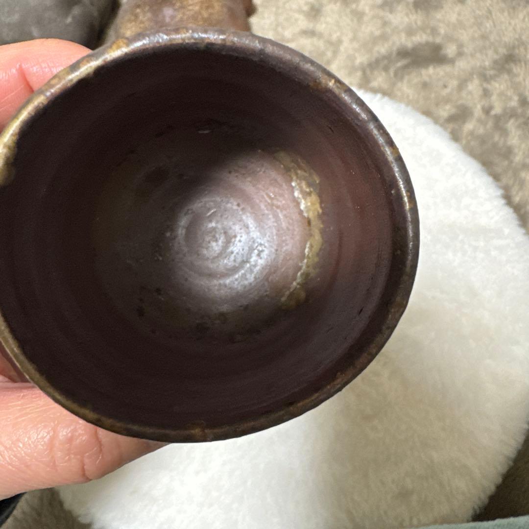 美品　備前焼　蓋付き壺　ぐい呑み2個　湯呑み1個　陶器4点セット