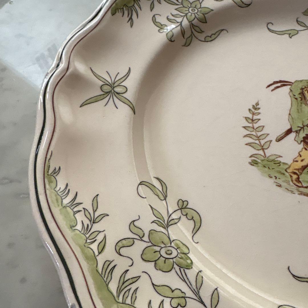 フランス　アンティーク　ロンシャン　古いプレート　花リム