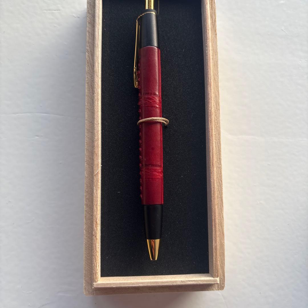 最安値　schicksal シックザール　革軸ペン　クリムゾンレッド　MP