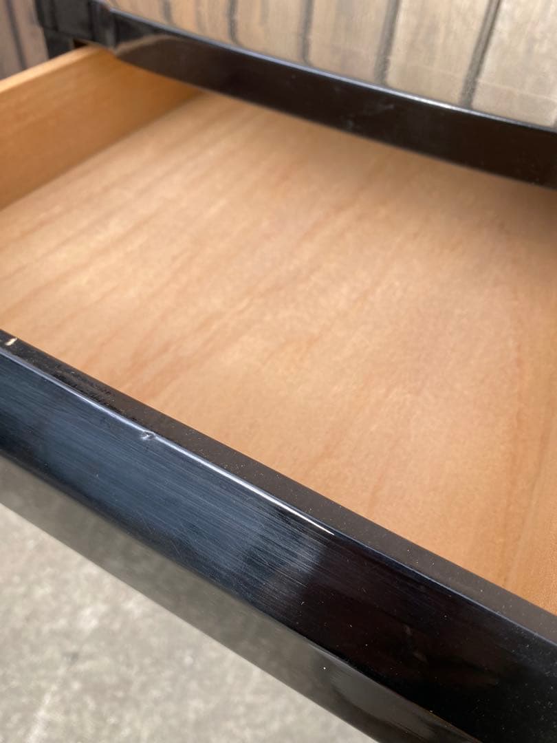 ピアノ　引き出し　楽譜入れ　ワゴン　収納　棚　ブラック　黒