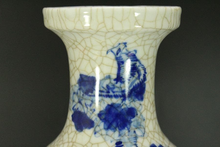 中国美術 青花 女人紋 瓶 高30.5cm(LC140)