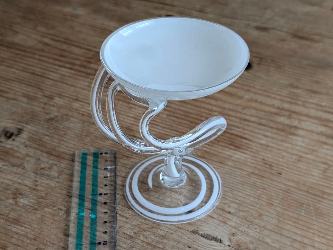 外国製ガラス細工　コンポート皿　アンティーク