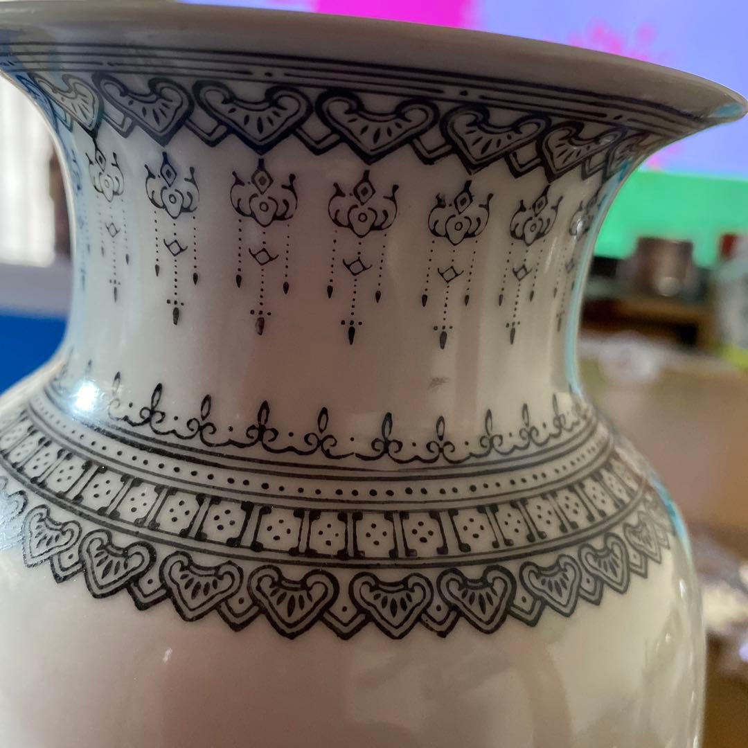 陶器 花瓶 山水画 779