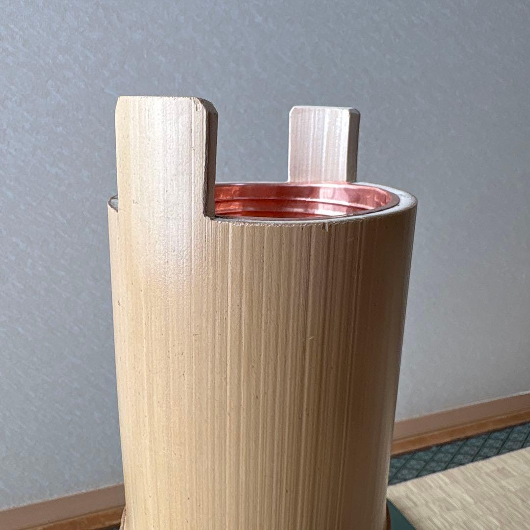 68 鼎　かなえ　寸胴　花器　華道具　竹製　池坊　生け花　格花　水仙