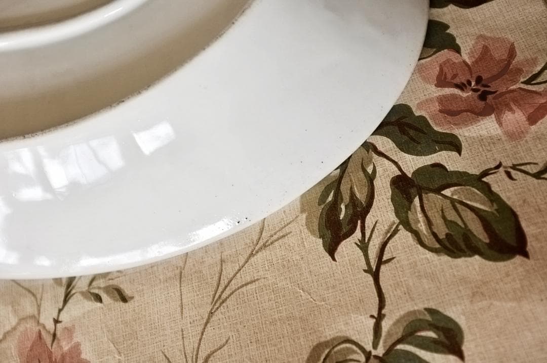 19世紀 フランス 36.5c 白の集約と重厚なオーバルプレートb アンティーク