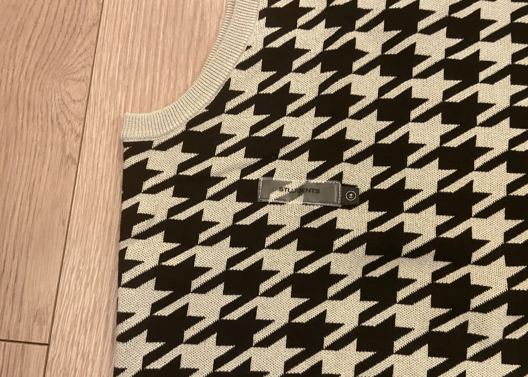 STUDENTS Golf　レインハウンドトゥース ニット ベスト