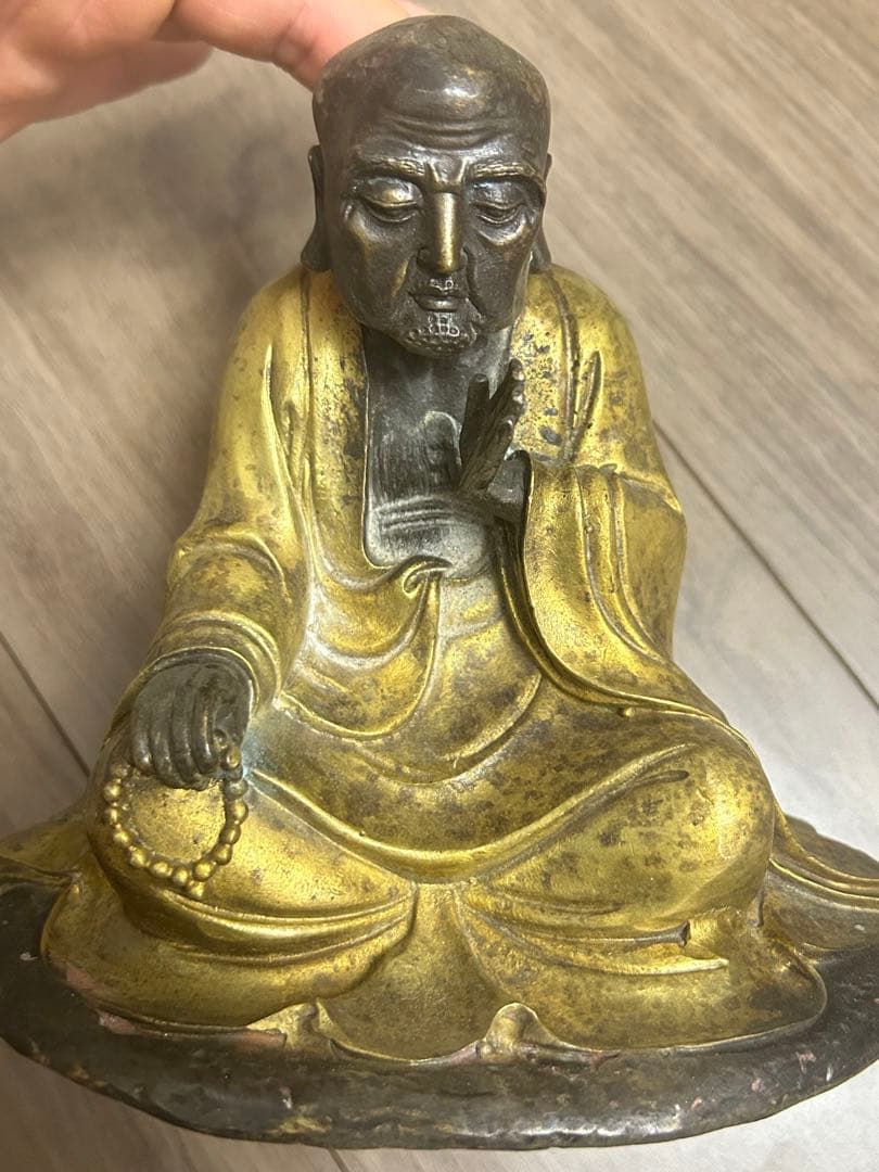 銅金羅漢坐像，中国古董