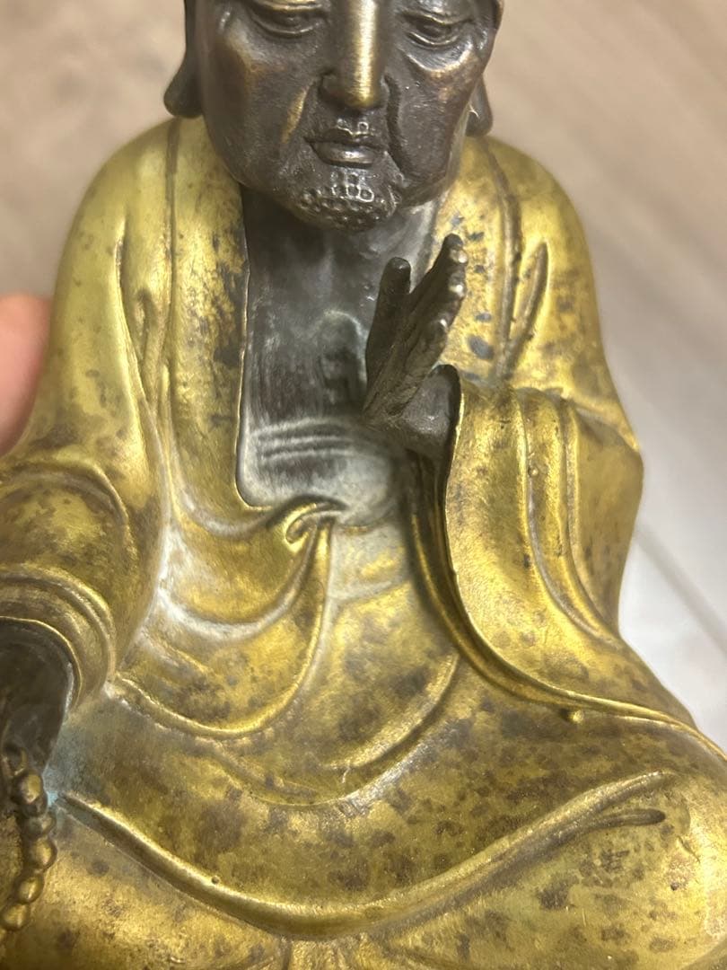 銅金羅漢坐像，中国古董