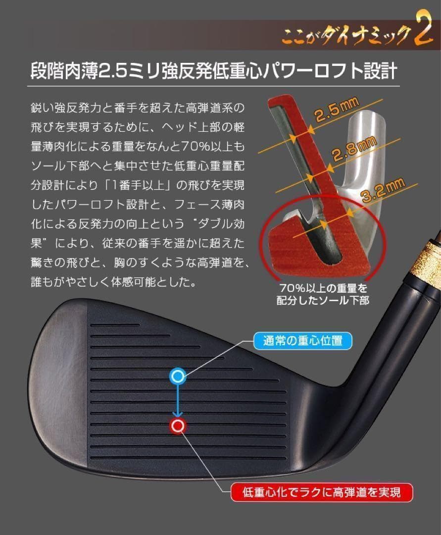 【新品6本】★2番手飛ぶ最高峰★　ダイナミクス プレステージアイアン 5〜PW