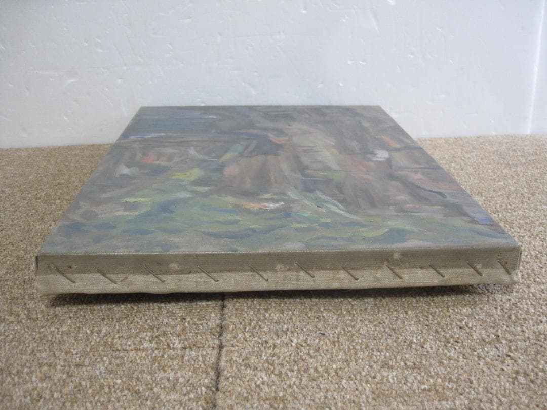 作者不詳 古い油絵 自然 滝 森 年代詳細不明 修復済み