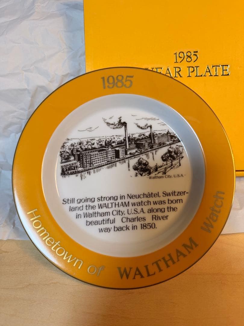 【箱・説明書付き】WALTHAM 1985年 YEAR PLATE 記念プレート