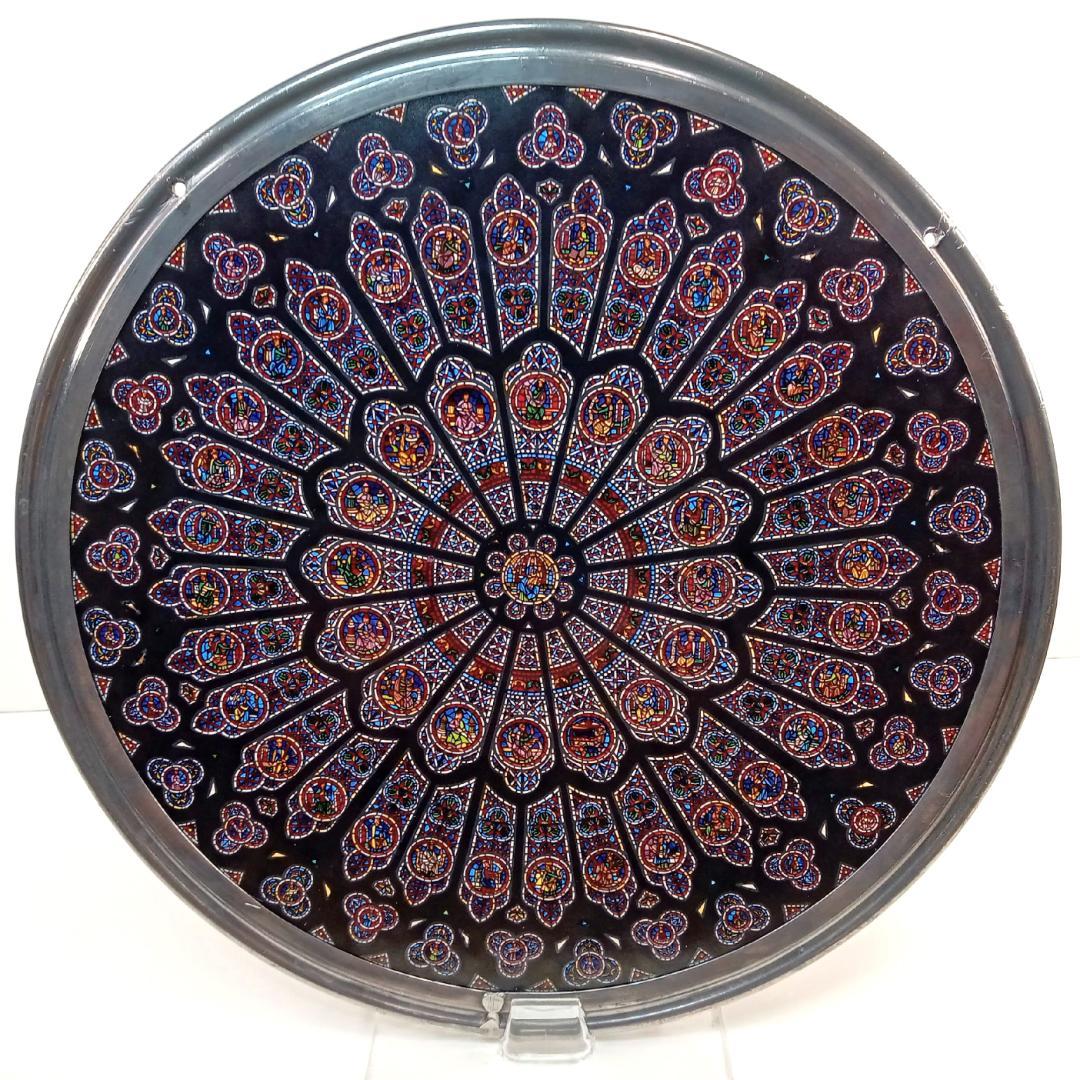 大判ノートルダム大聖堂(パリ)ステンドグラス 北のバラ窓 グラスマスターズr73