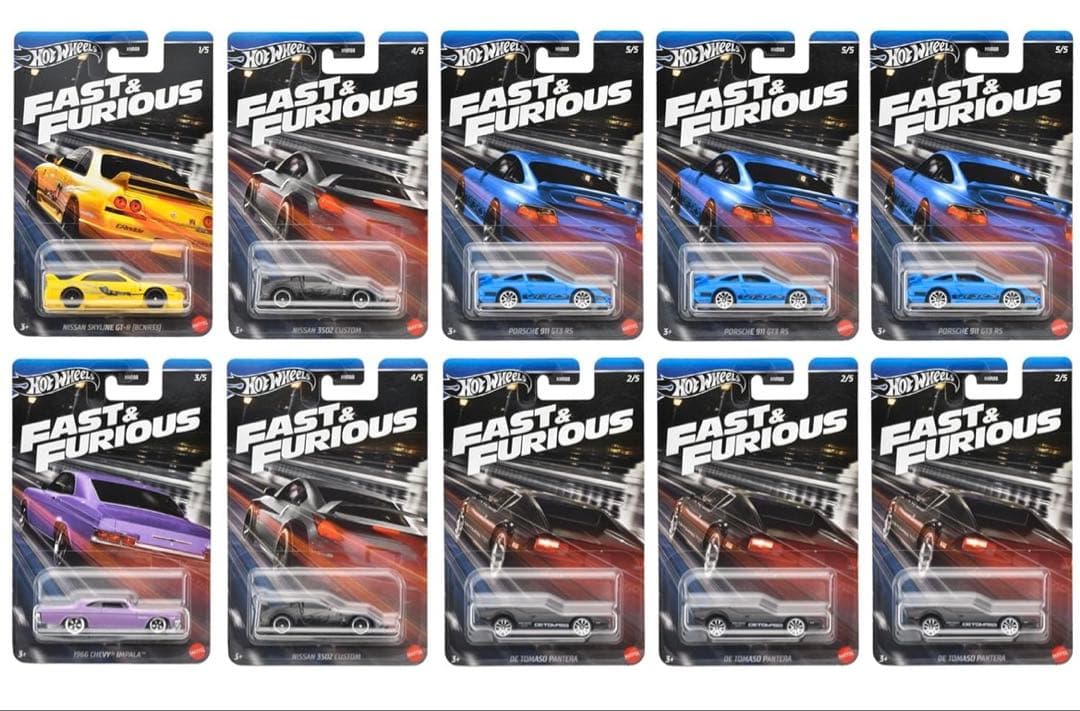 ホットウィール ワイルド・スピード テーマ アソート - レーシング 10台入り