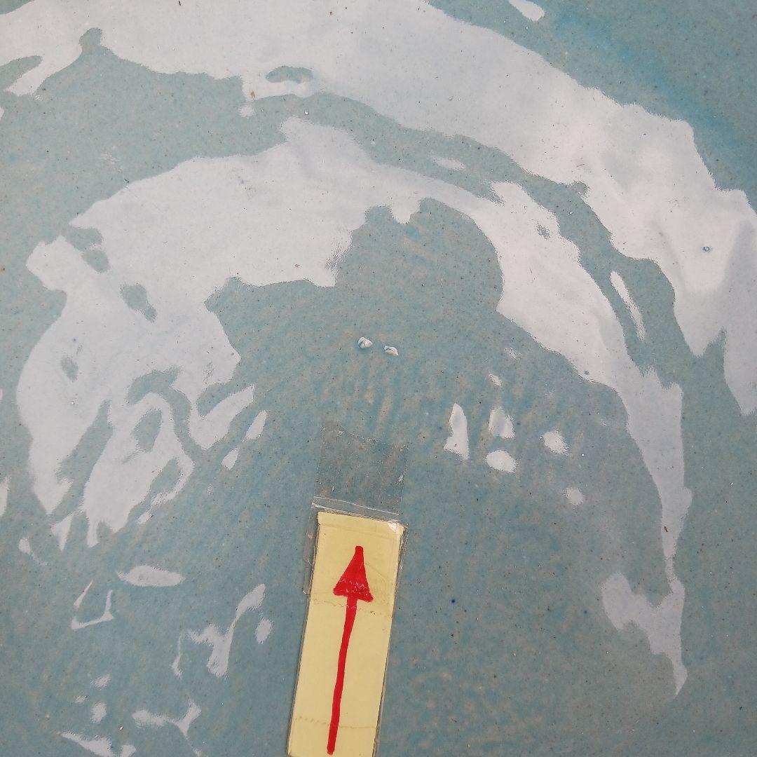 新品　∅50　陶器　睡蓮鉢　特大　メダカ鉢　難有　手書き絵　花柄　手造りLKB2