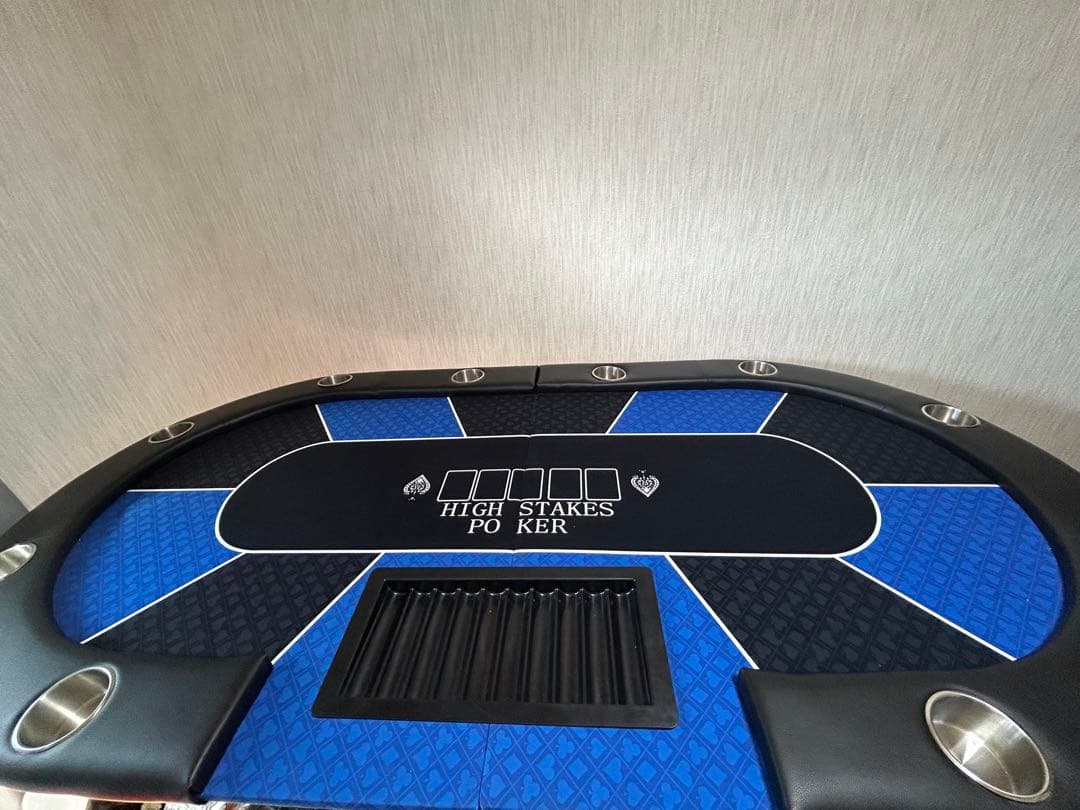 ポーカーテーブル 折り畳み式 青と黒