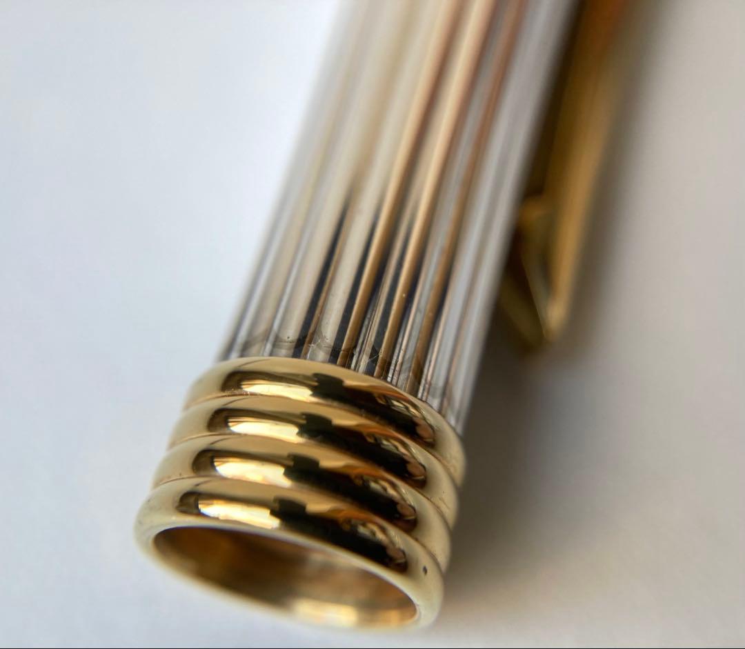 ディオール　希少　ヴィンテージ　ストライプ　イエローゴールド　万年筆　Au750