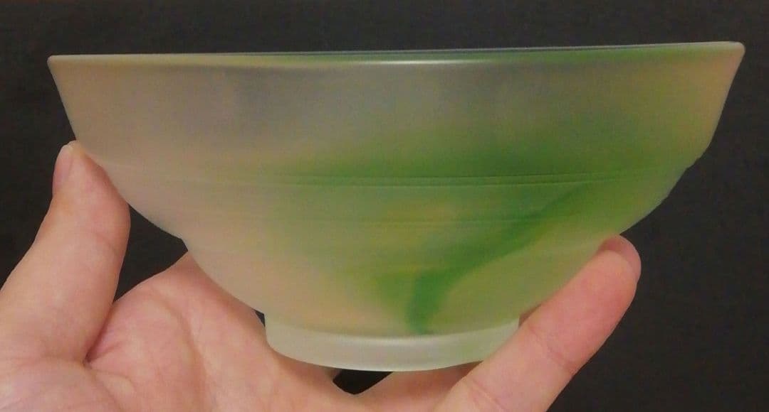 関吉昭作　硝子　茶碗　共箱　茶道具