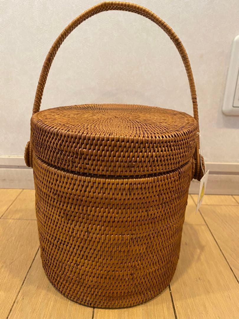 バスケット 野点 蔓製アダ 茶櫃 内巾着 茶道　茶籠　京都やました清昌堂