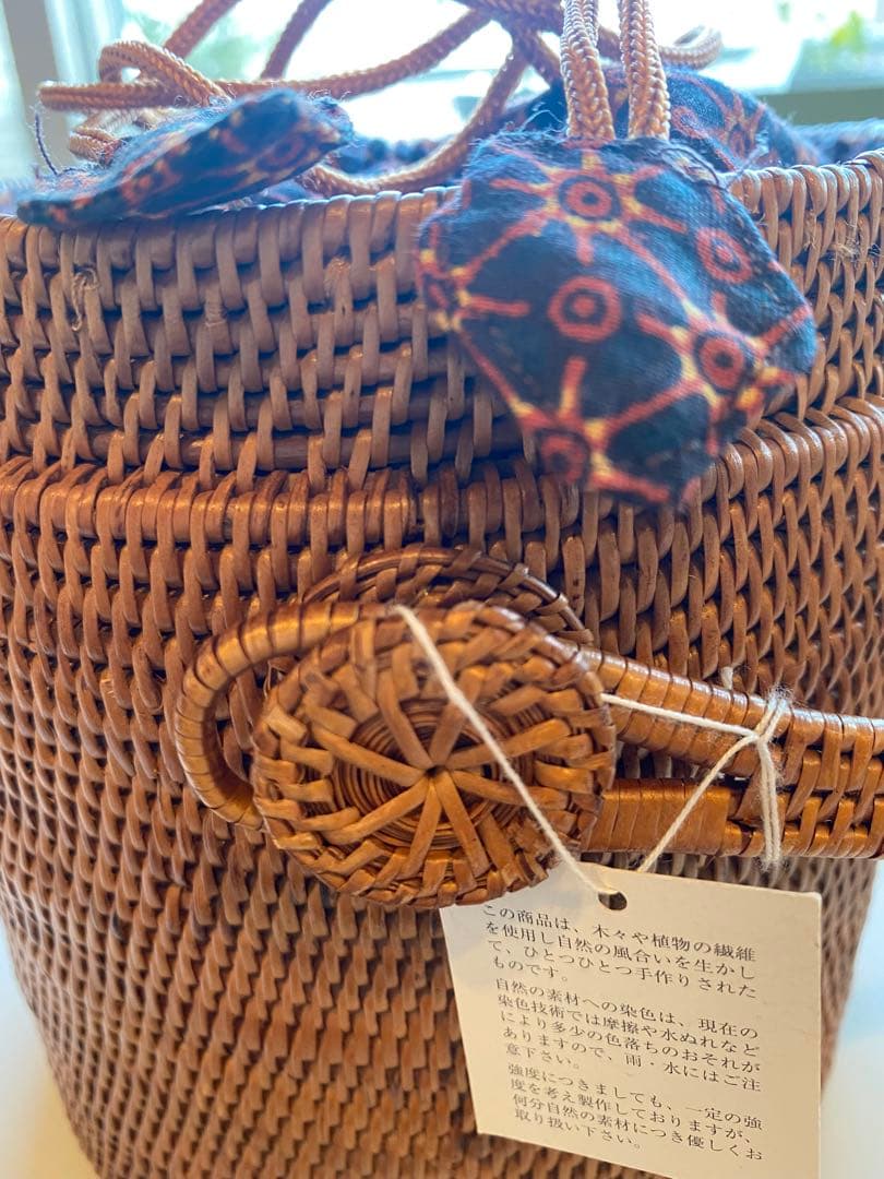 バスケット 野点 蔓製アダ 茶櫃 内巾着 茶道　茶籠　京都やました清昌堂