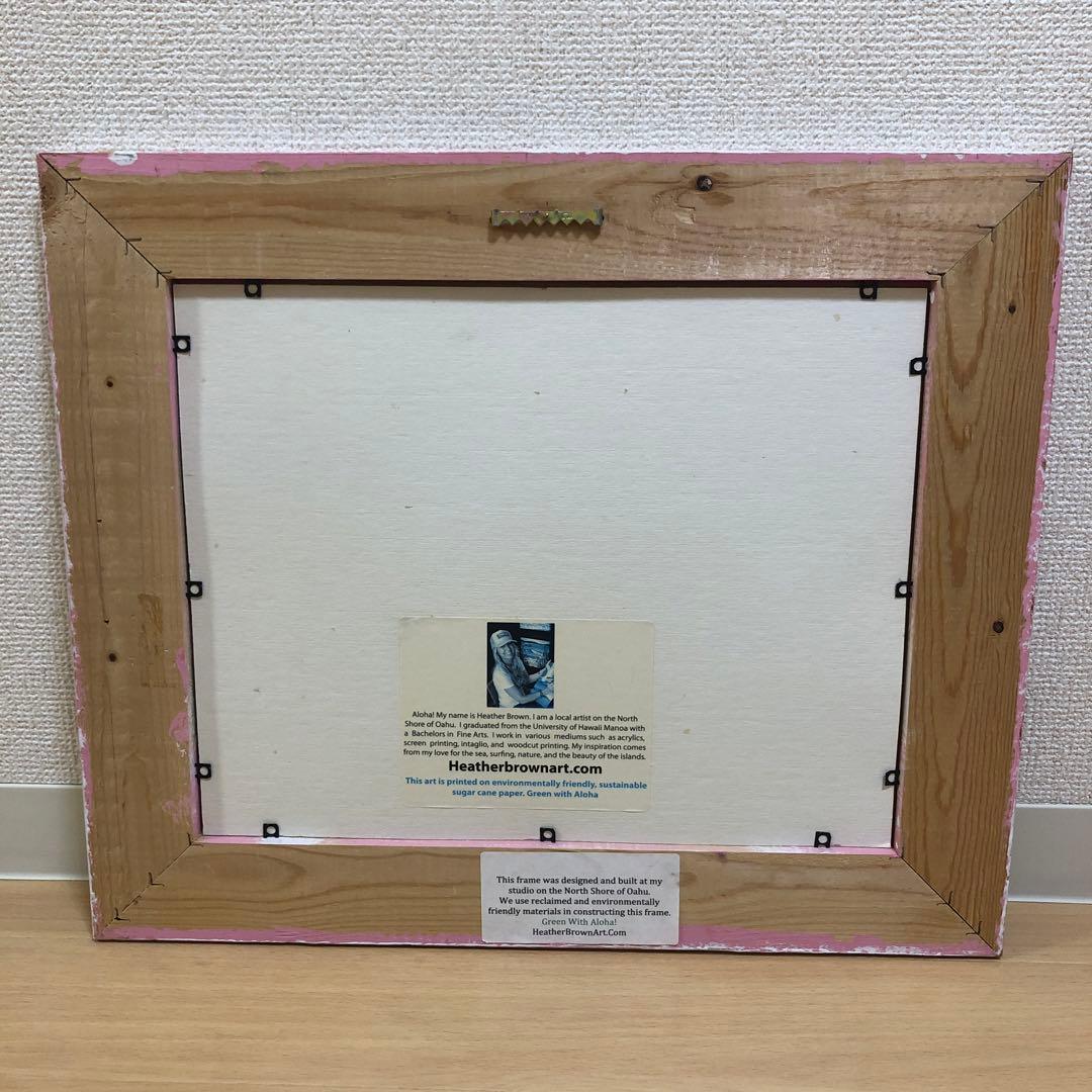 ヘザーブラウン☆シルクスクリーン　フレーム付
