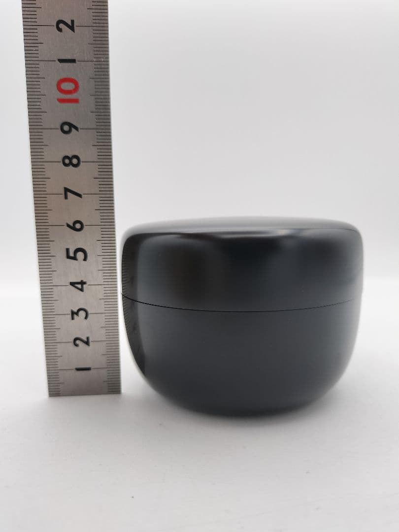 c331 【新品・未使用】平棗 黒無地 前瑞春斎　木箱 茶道具