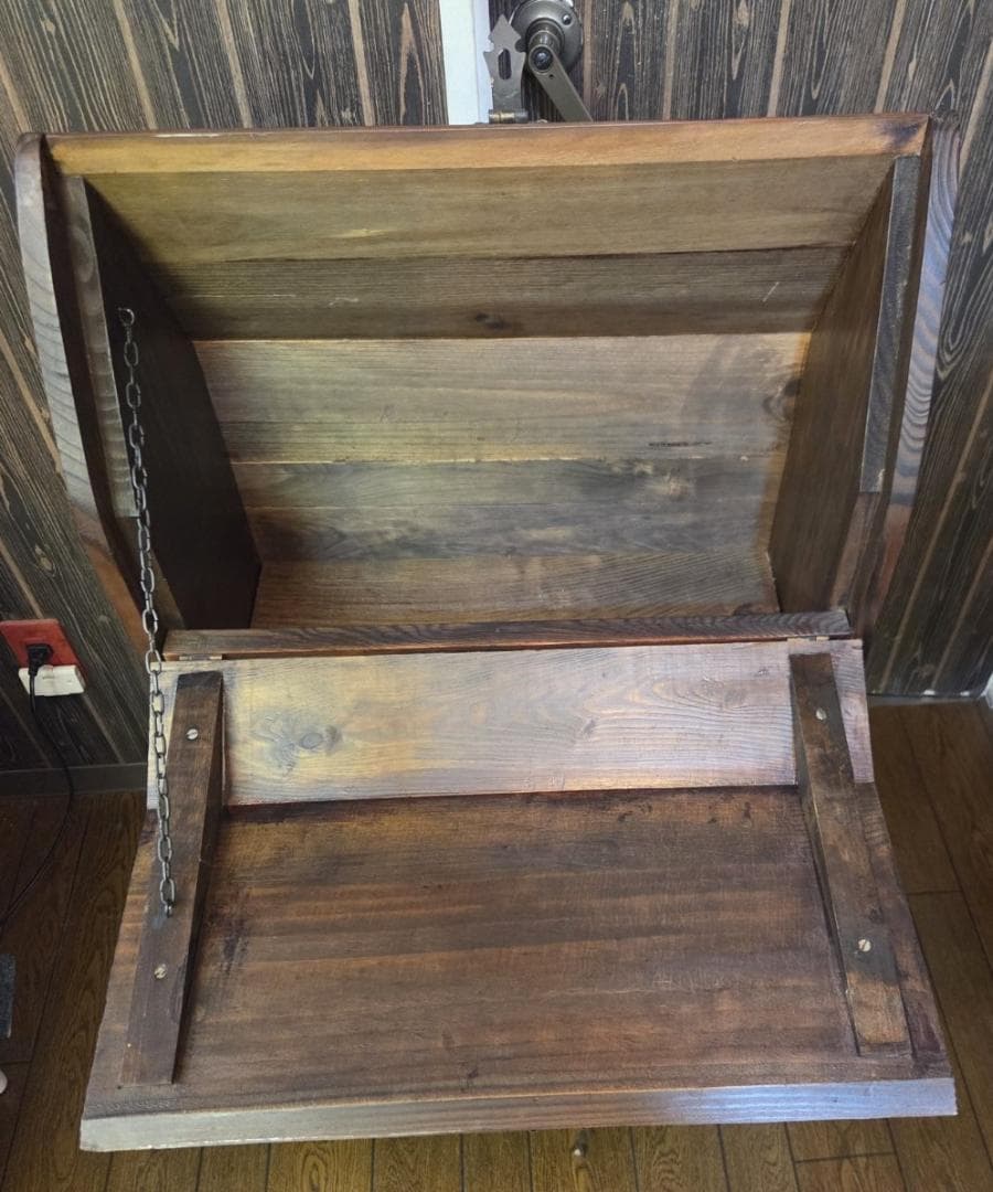 〈現状渡し〉騎士ドラゴン彫刻 木製 収納家具