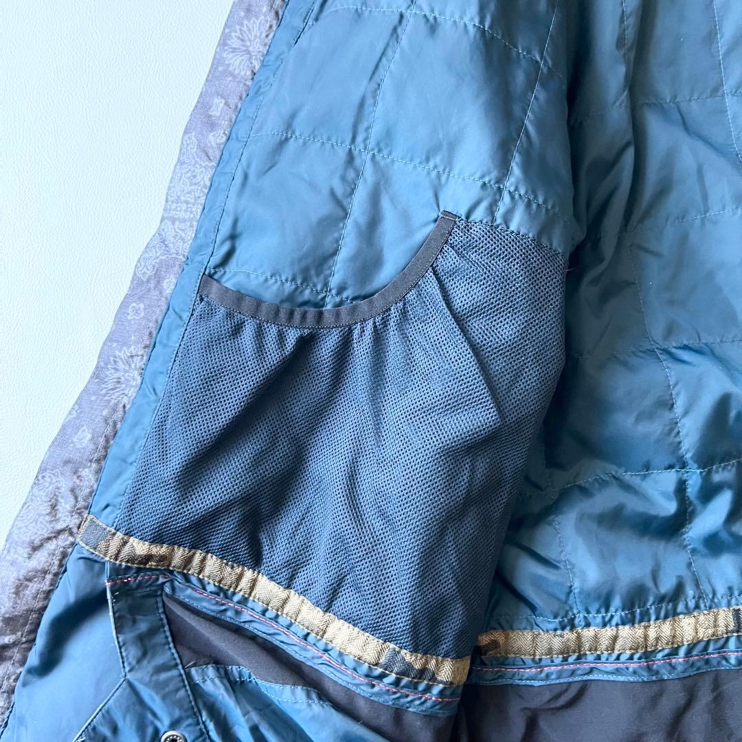 3279 バートン　ジャケット バンダナ柄 フード脱着可能　M グレー 薄紫