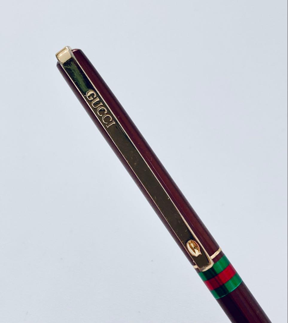 イタリア製◆グッチ 高級ボールペン GUCCI ブラウン軸 ヴィンテージ