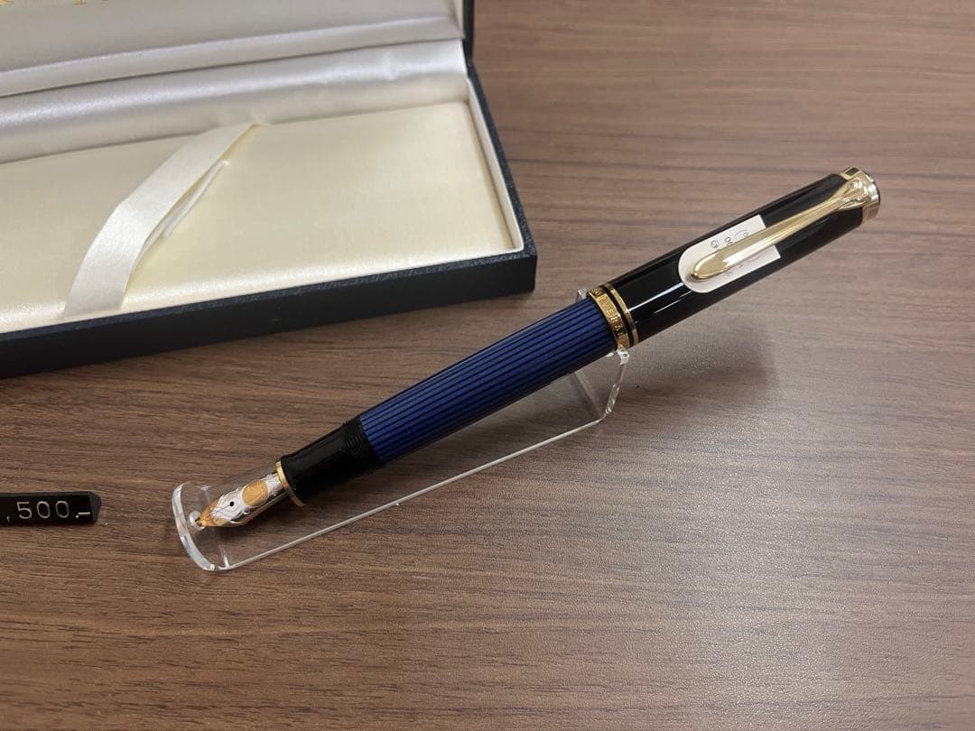 万年筆 専用ケース付き 青縞 高級筆記具