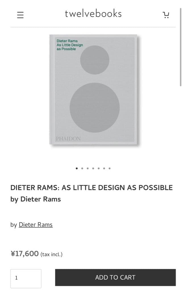 新品 Phaidon Dieter Rams ディーターラムス ブック 本